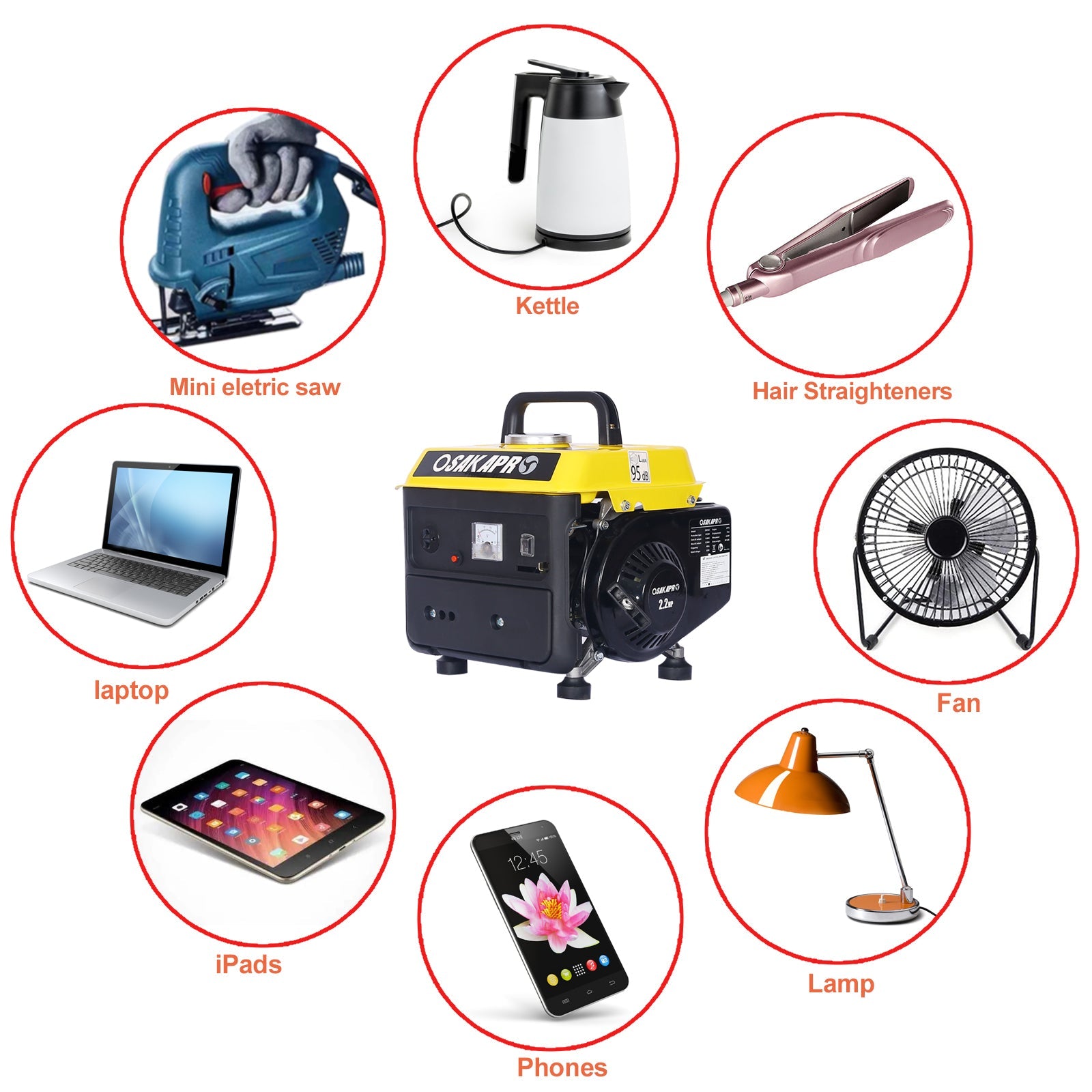 Portable Low Noise Gas Powered Outdoor Generator