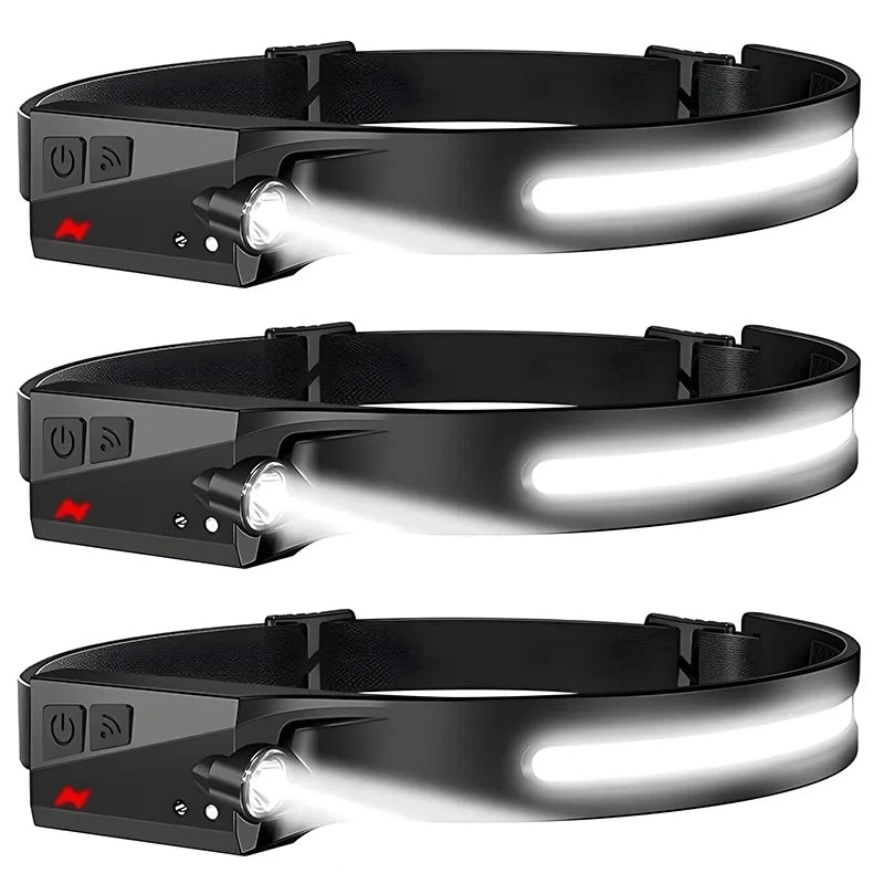 USB Rechargeable Waterproof LED Motion Sensor Headlamp