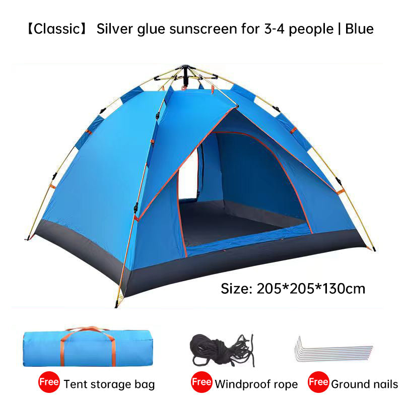 Quick Deploy Green White 4 Person Camping Tent