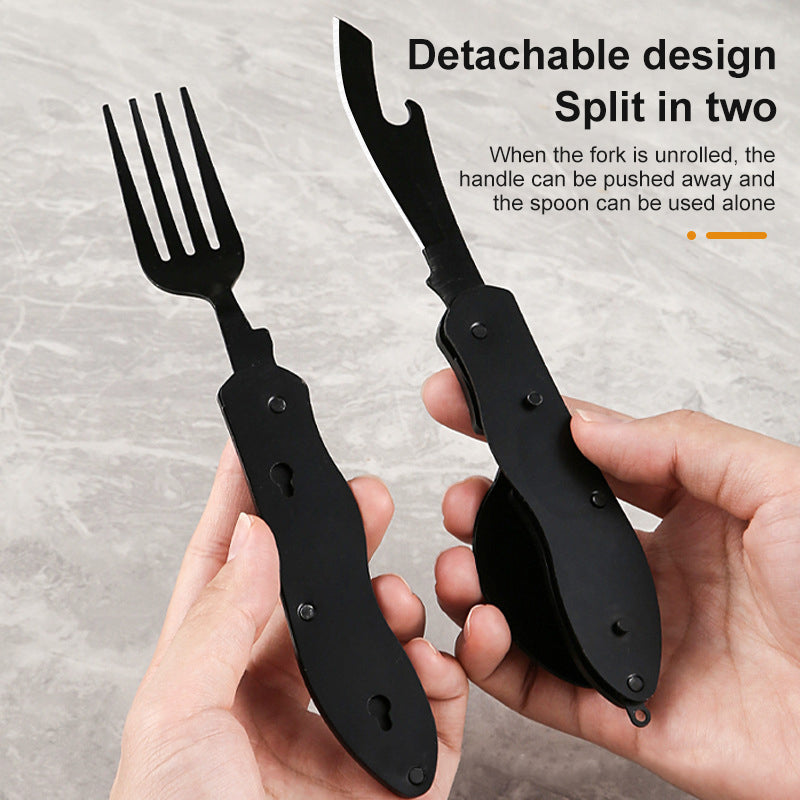 Multifunctional Stainless Steel Camping Knife Fork Spoon Set