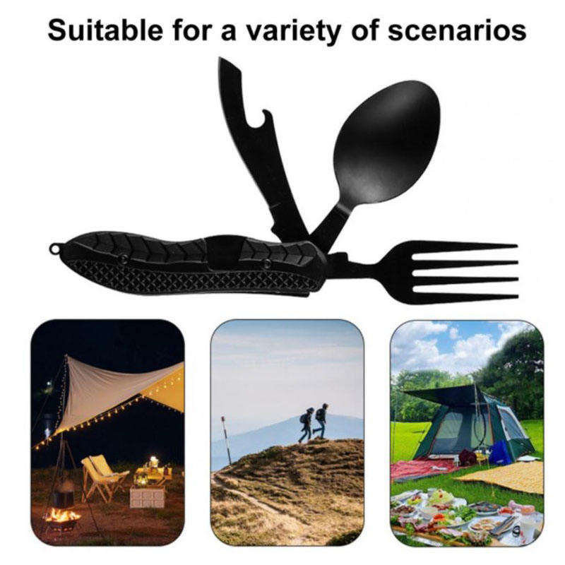Multifunctional Stainless Steel Camping Knife Fork Spoon Set