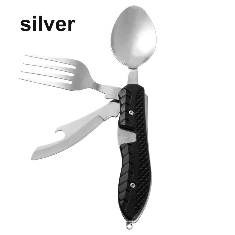 Multifunctional Stainless Steel Camping Knife Fork Spoon Set