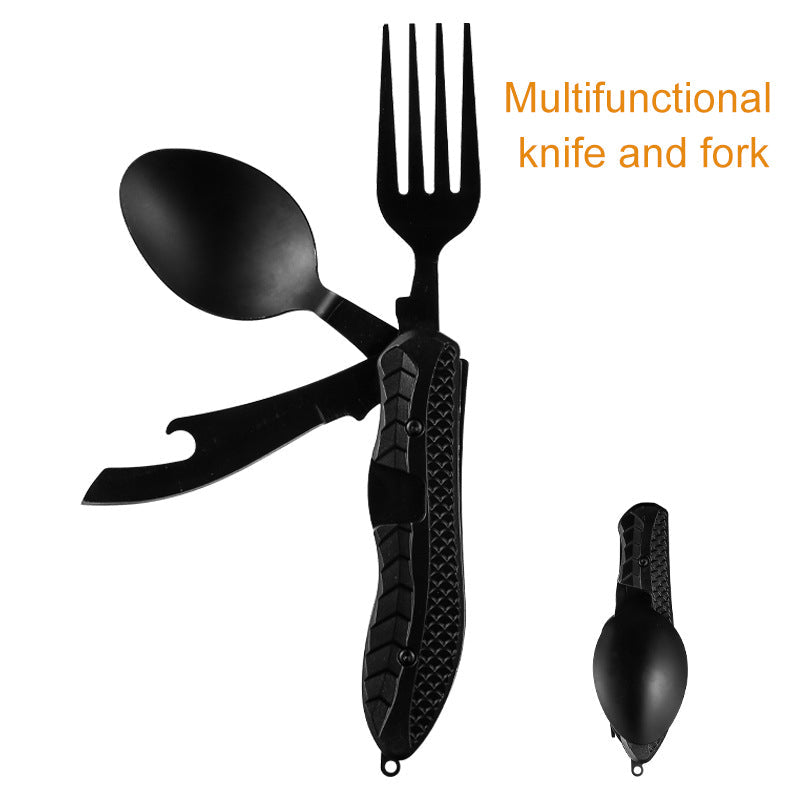 Multifunctional Stainless Steel Camping Knife Fork Spoon Set