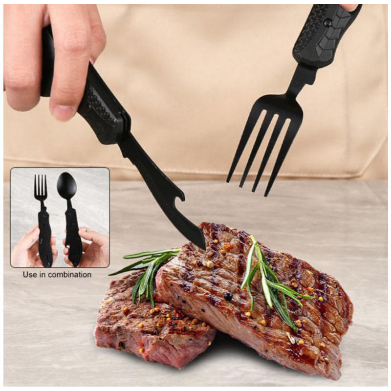 Multifunctional Stainless Steel Camping Knife Fork Spoon Set