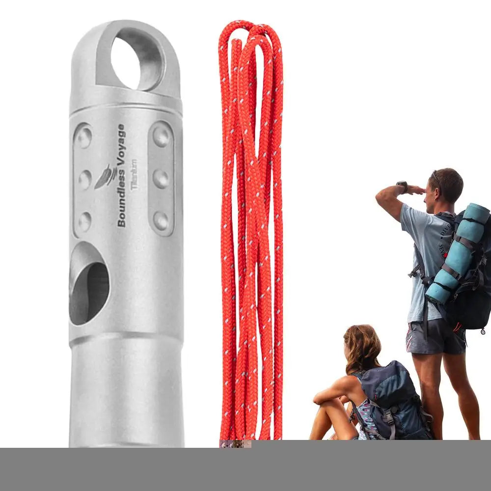 Titanium Ultralight Survival Whistle With Safety Lanyard