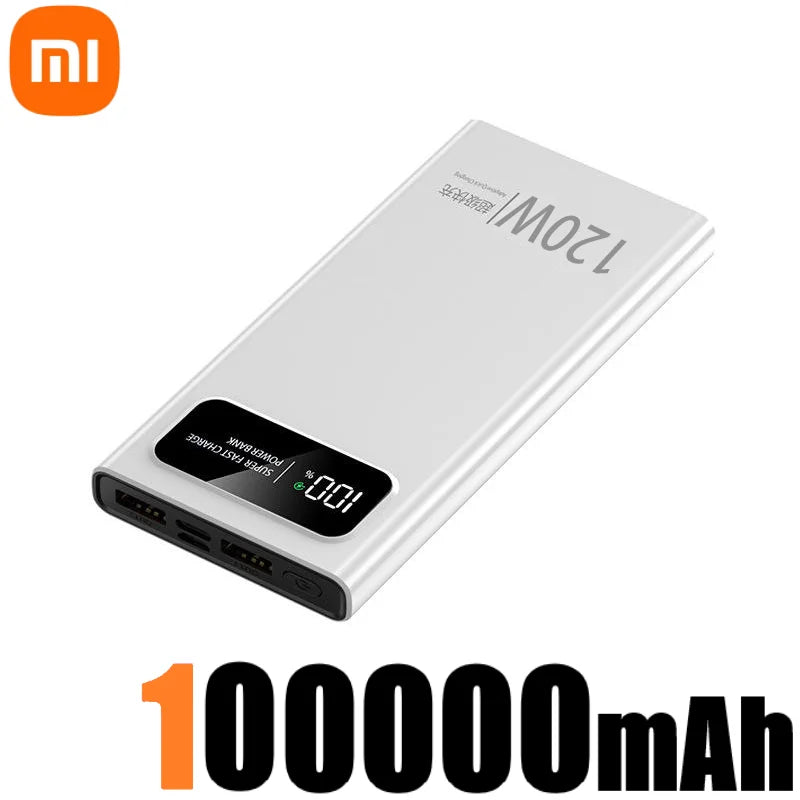 Xiaomi 200000mAh Power Bank 120W Super Fast Charger Large Capacity Mobile Power Portable External Battery for iPhone Samsung New