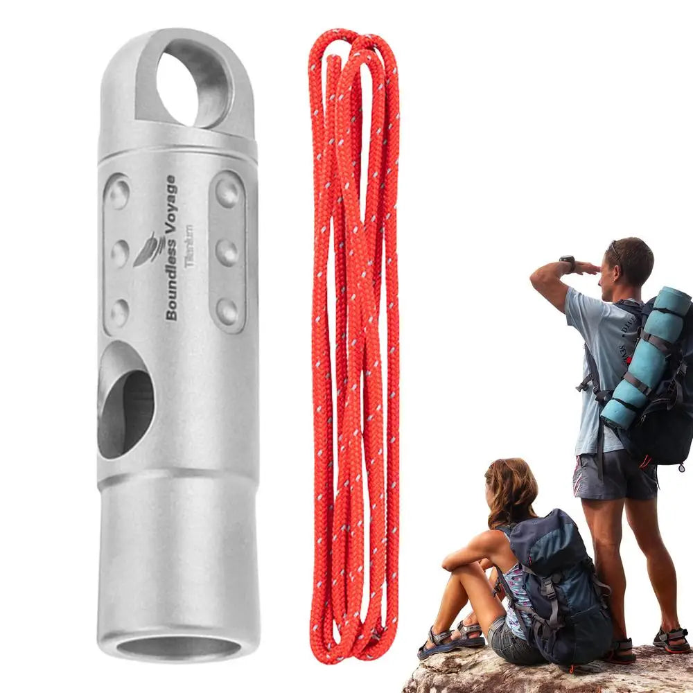 Titanium Ultralight Survival Whistle With Safety Lanyard