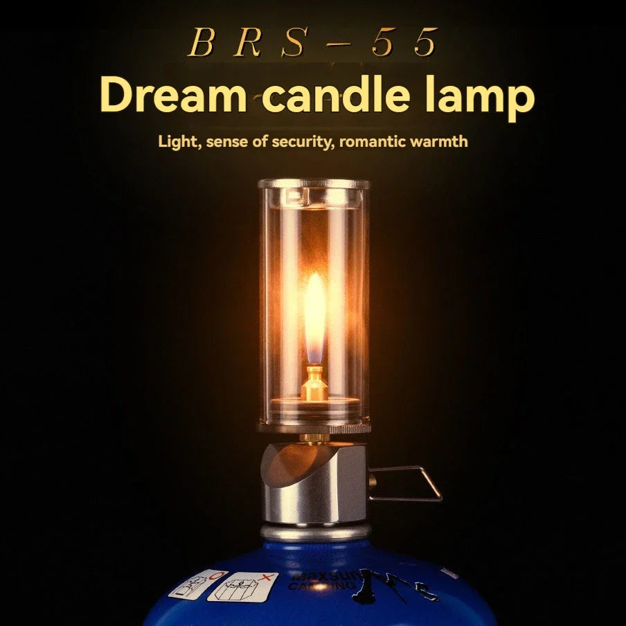 BRS-55 Dreamlike Candlelight Lamp Tent Lighting Equipment Camping Lamp Windproof Gas Candle Lamp Outdoor Camping Lights
