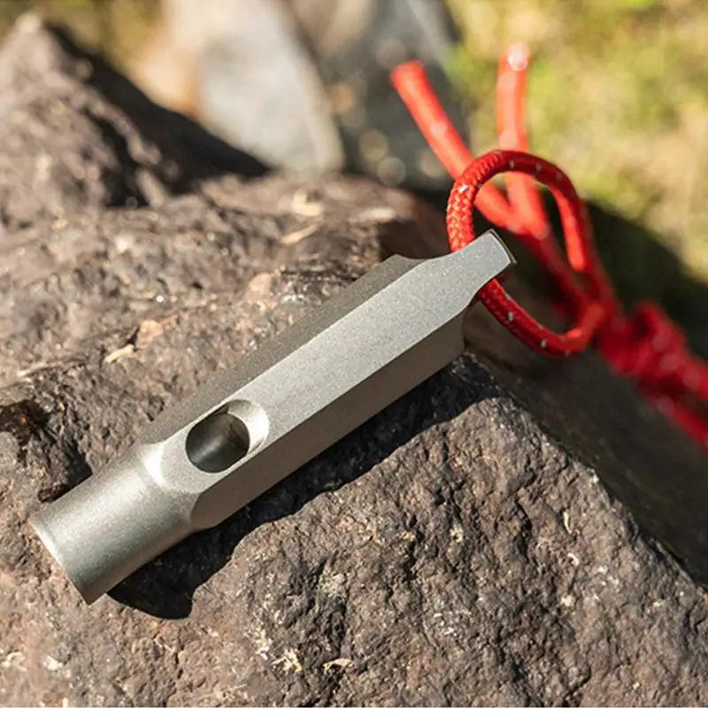 Titanium Ultralight Survival Whistle With Safety Lanyard