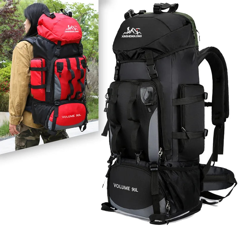 90L Waterproof Hiking Camping Trekking Backpack Rucksack