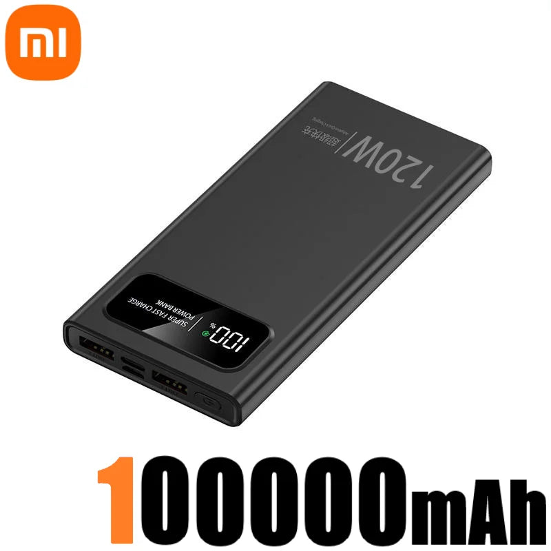 Xiaomi 200000mAh Power Bank 120W Super Fast Charger Large Capacity Mobile Power Portable External Battery for iPhone Samsung New