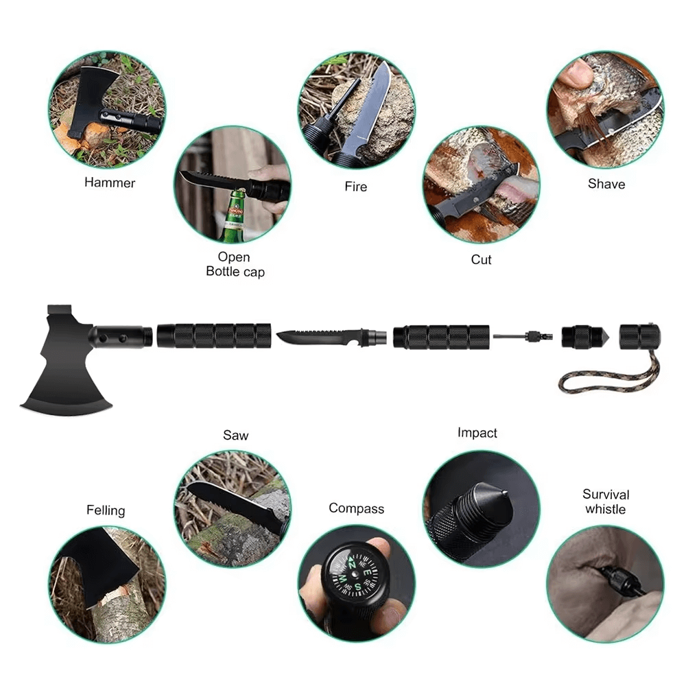 Stainless Steel Survival Axe Hammer Multi Tool