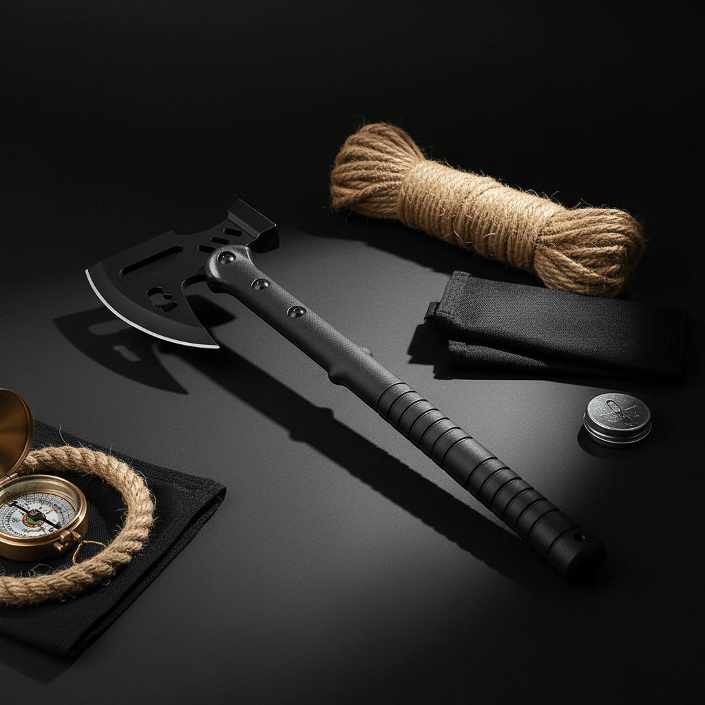 Stainless Steel Multifunction Survival Axe Hammer Outdoor Tool