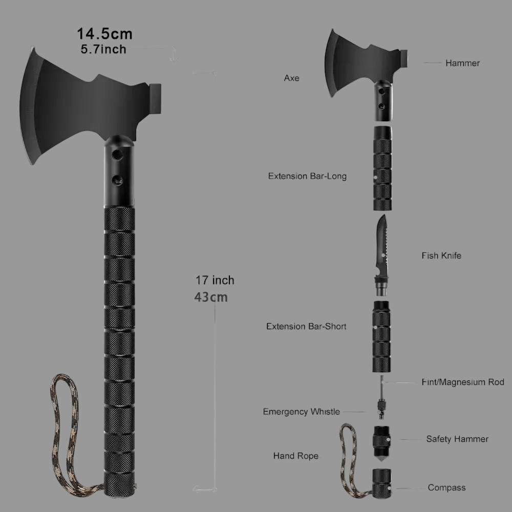 Stainless Steel Survival Axe Hammer Multi Tool