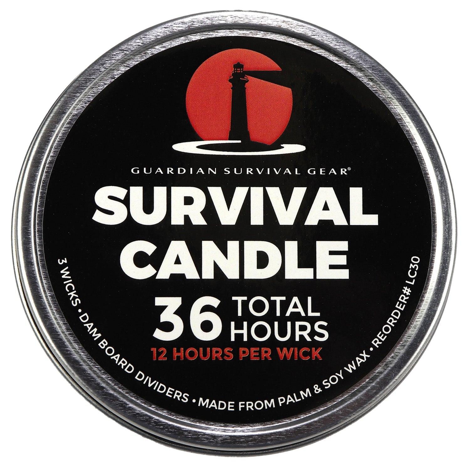 3-Wick 36-Hour Emergency Survival Candle | Long Burning Soy Blend