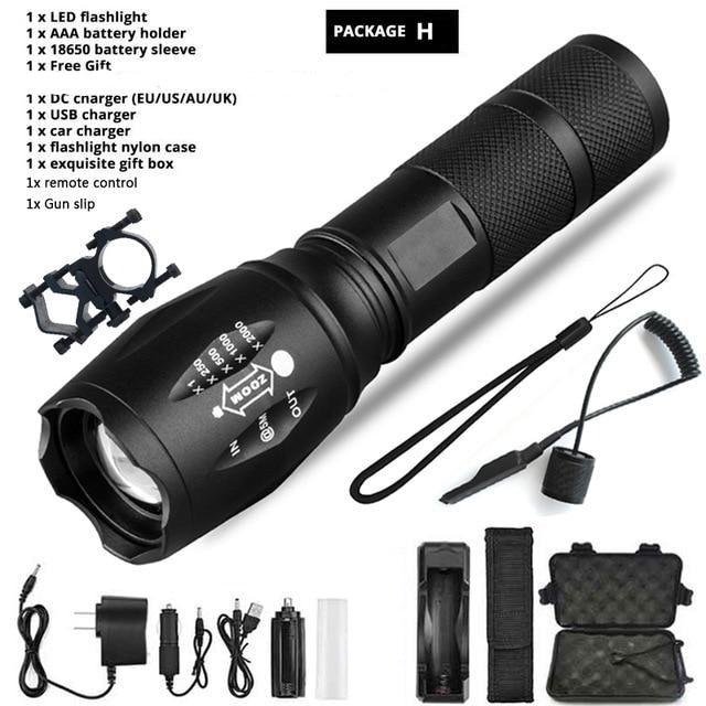 Waterproof Z45 LED Flashlight Zoomable Rechargeable Torch