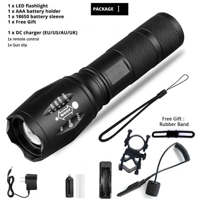 Waterproof Z45 LED Flashlight Zoomable Rechargeable Torch
