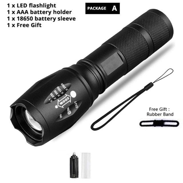 Waterproof Z45 LED Flashlight Zoomable Rechargeable Torch