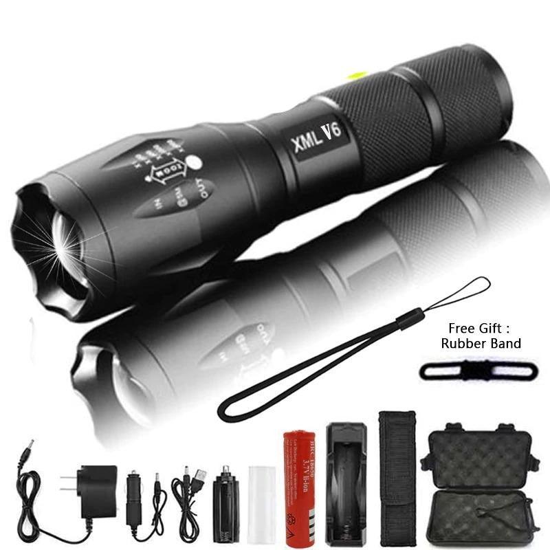Waterproof Z45 LED Flashlight Zoomable Rechargeable Torch
