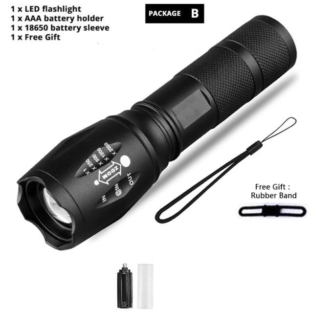 Waterproof Z45 LED Flashlight Zoomable Rechargeable Torch